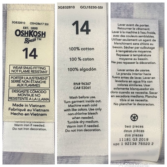 2/$20 Oshkosh B'Gosh Girls' Colourful Striped Snug Fit Pyjama Bottoms, 14 - Picture 13 of 13